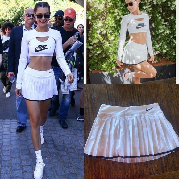 Nike Dresses & Skirts - Nike Rare Victory Court White Pleated Tennis Skirt